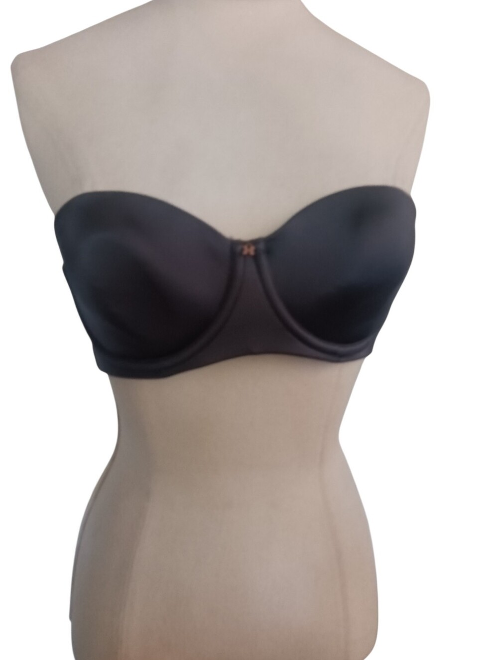 Savage X Fenty Microfiber Strapless Balconette Bra Dark Gray Size 34C